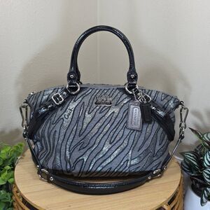 Coach RARE Madison Sophia Lurex Zebra Satchel